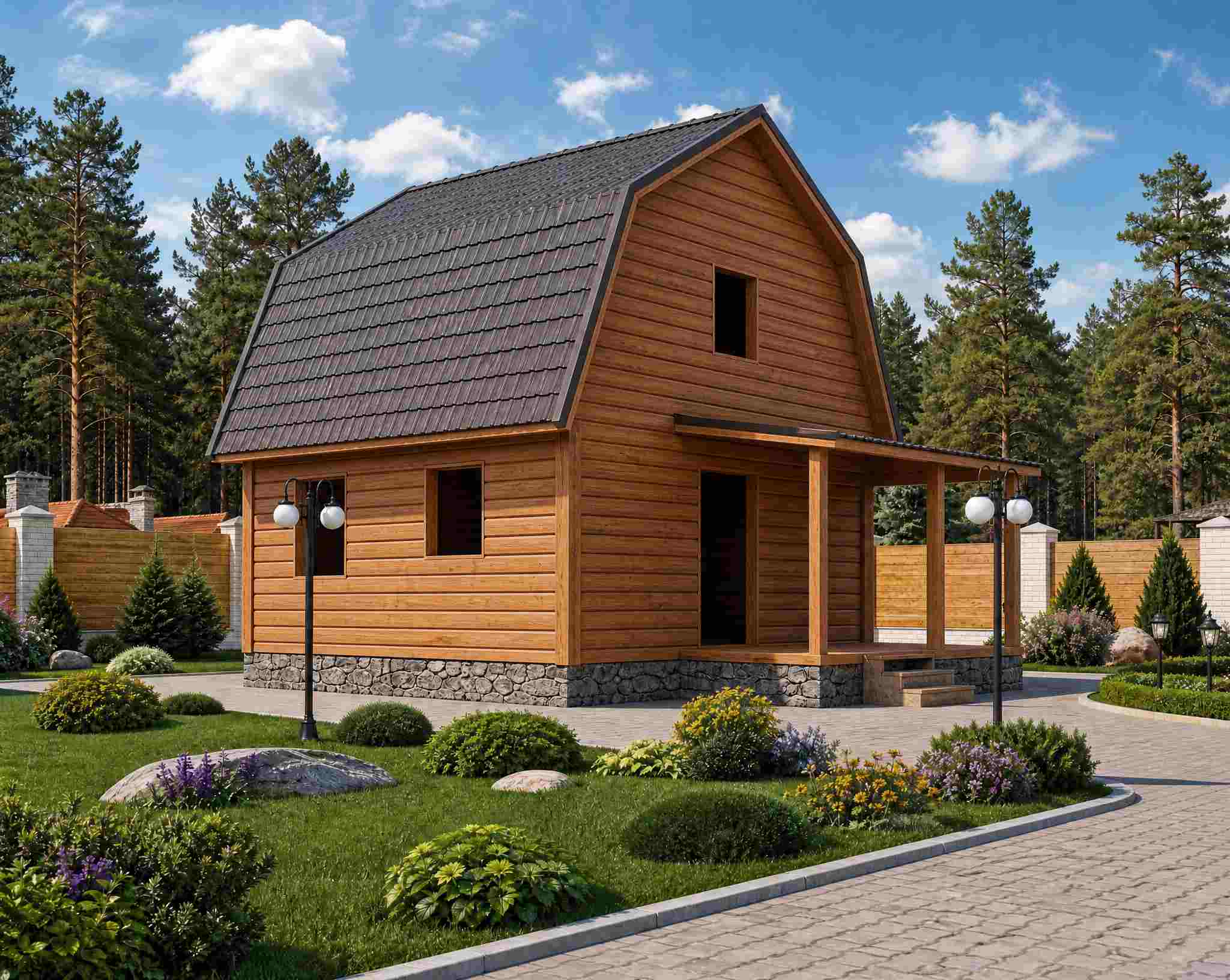 Каркасный дом без внутренней отделки 8х8